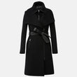 Baez Black Detective Hooded Trench Coat Womens