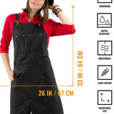 Bar Apron Leather with Pockets, Crossback Straps and Split-Leg Design