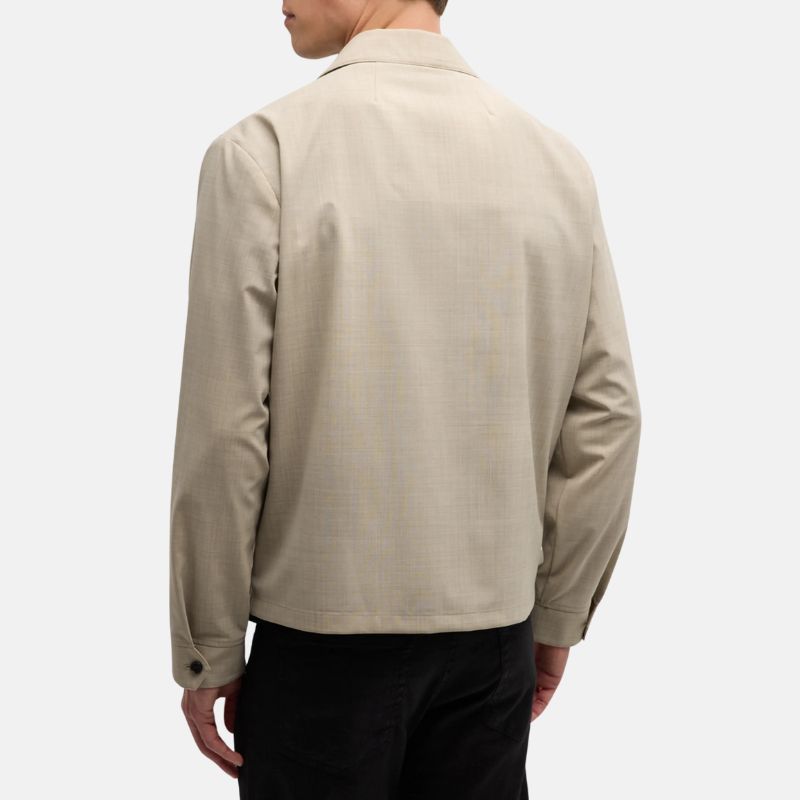 Beige Cotton Jacket For Mens