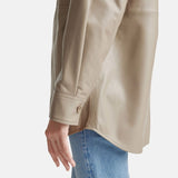 Beige Leather Jacket Womens