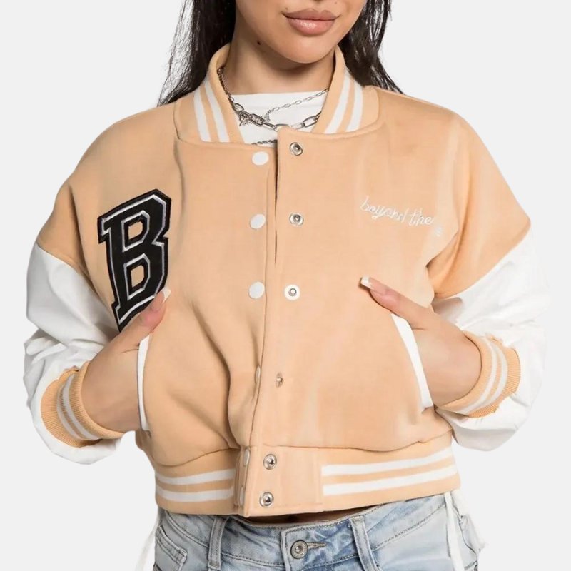 Beige Varsity Jacket