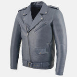 Blue Leather Jacket Mens