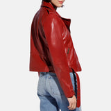 Red Leather Jacket Womens