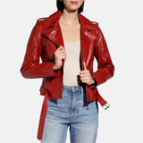 Red Women's Leather Jacket