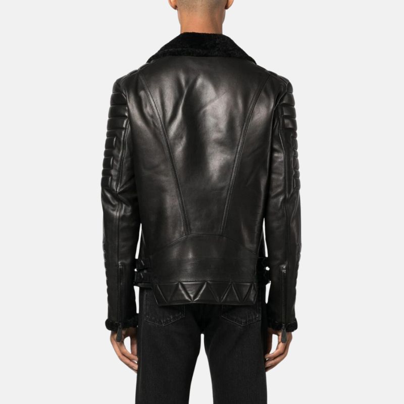 Black Quilted Leather Jacket