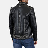 Black Studded Mens Biker Leather Jacket