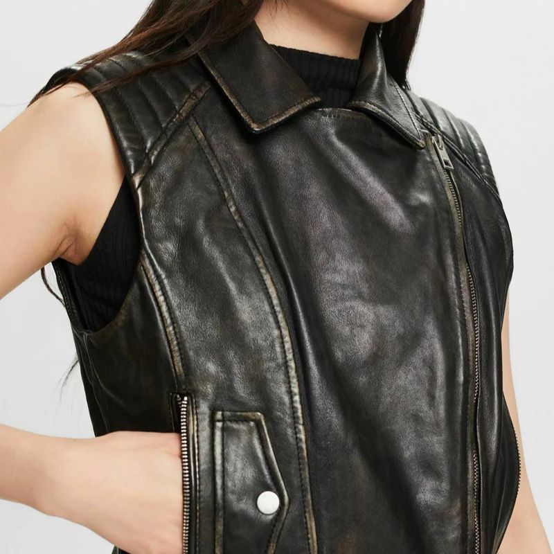 Leather Biker Vest