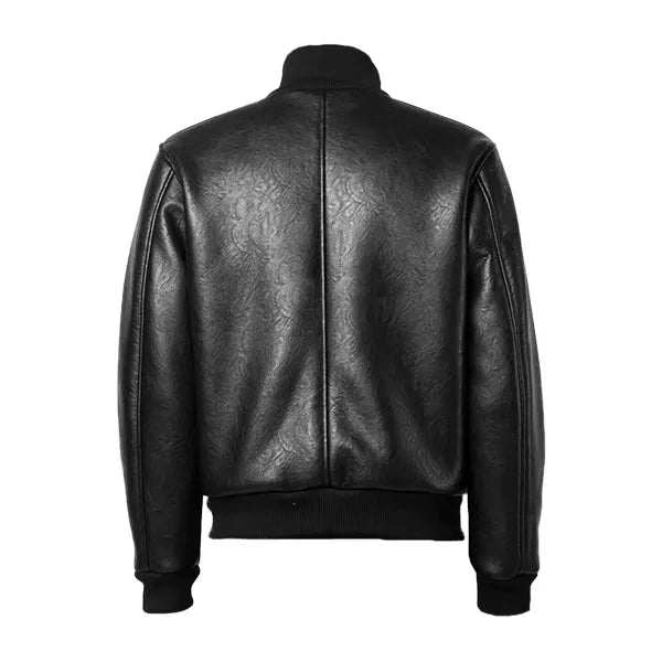 Mens High Neck black bomber jacket