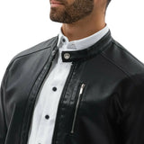 Black Men's Cafe Racer Bomber Leather Jacket