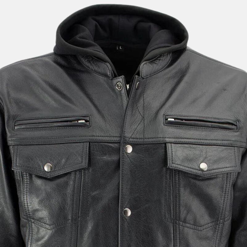 Hooded Leather Jacket