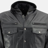 Hooded Leather Jacket