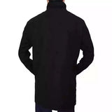 Howard High Neck Black Coat for Mens