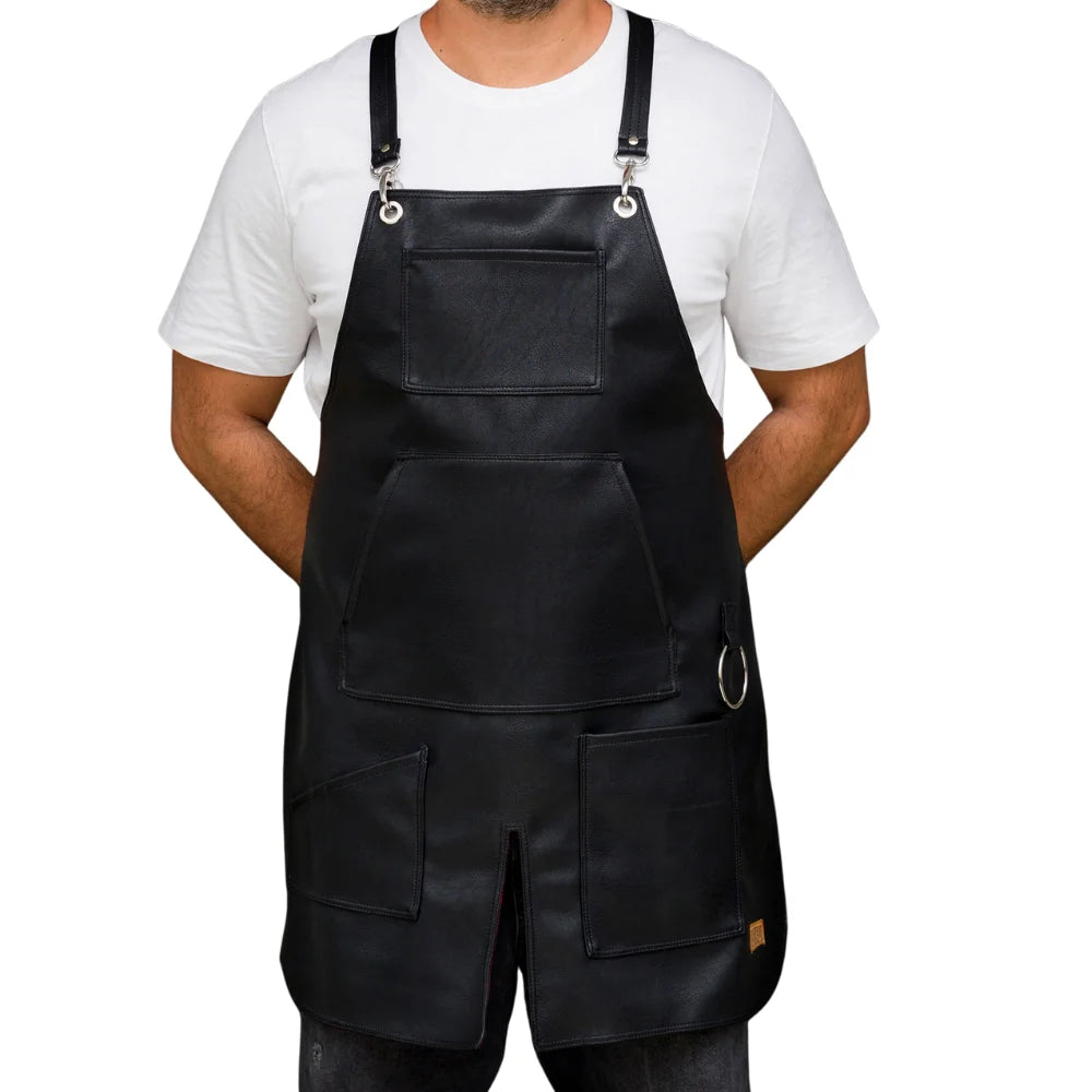 Genuine Clean Split Black Bar Leather Apron