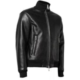 Mens High Neck black bomber jacket