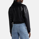 Leather Bomber Jacket For Womens