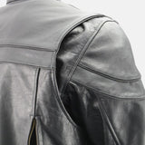 Black Leather Motorcycle Jacket With Armor