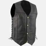 Mens Leather Motorcycle Vest