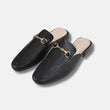 Black Leather Slip On Loafers Womens