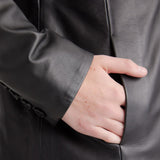 Black Leather Trench Coat Womens