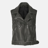 Black Leather Vest Womens