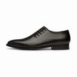 Black Wholecut Oxford Leather Shoes with Side Lacing