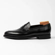 Mens Calf Leather Patent Leather Penny Black Loafer