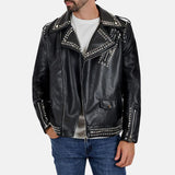 Studded Leather Jacket Men's