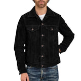 Men's Black Suede Trucker Jacket