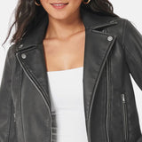 Vintage Leather Biker Jacket Womens