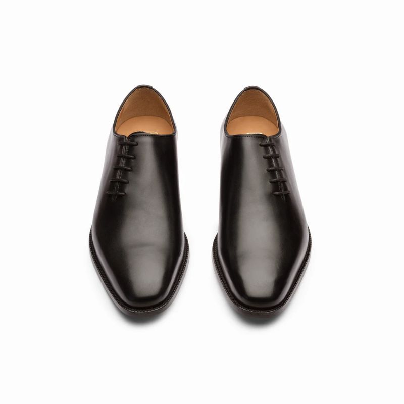 Black Wholecut Oxford Leather Shoes