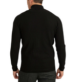 Men's Black Full Zip Through Cardigan Knit Jacket