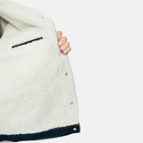 Dark Blue Denim Shearling Jacket For Mens