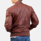 Brown Bomber Leather Jacket