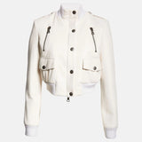 White Leather Jacket Womens