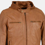 Mens Leather Jacket With Hood