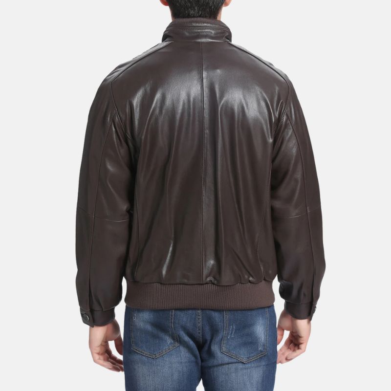 Brown Bomber Leather Jacket