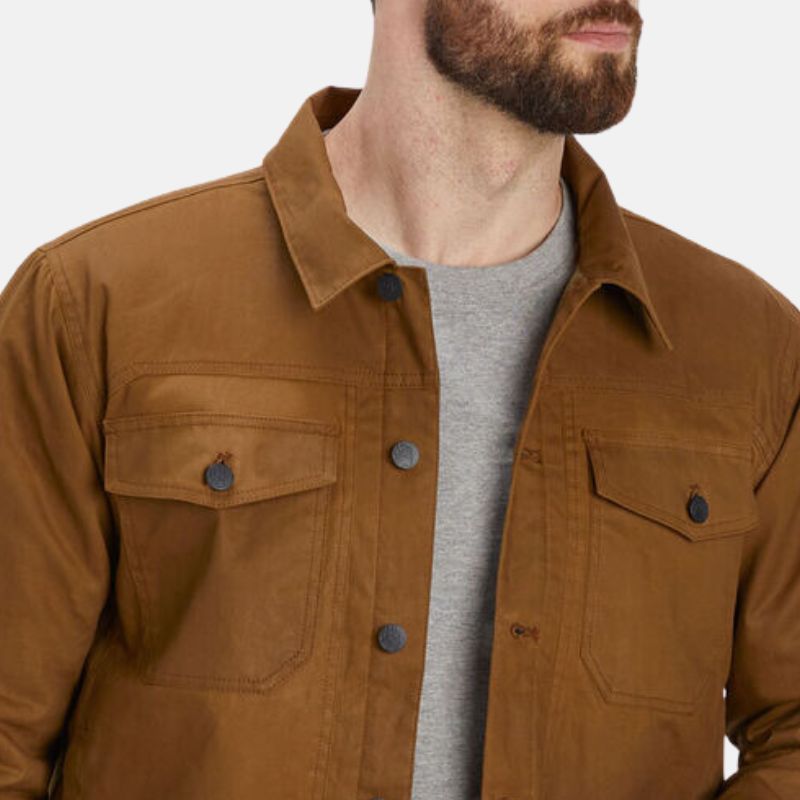 Brown Cotton Field Jacket Mens