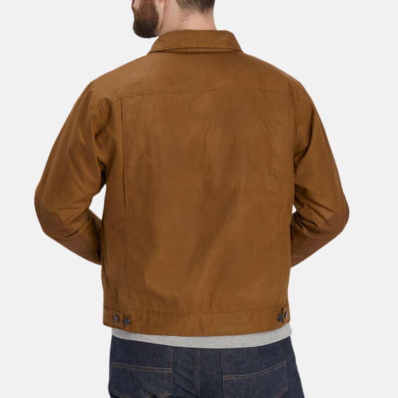 Brown Trucker Cotton Jacket For Mens