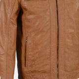 Brown Leather Biker Jacket