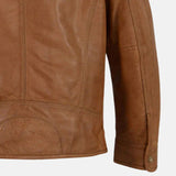 Brown Leather Cafe Racer Biker Jacket For Men's