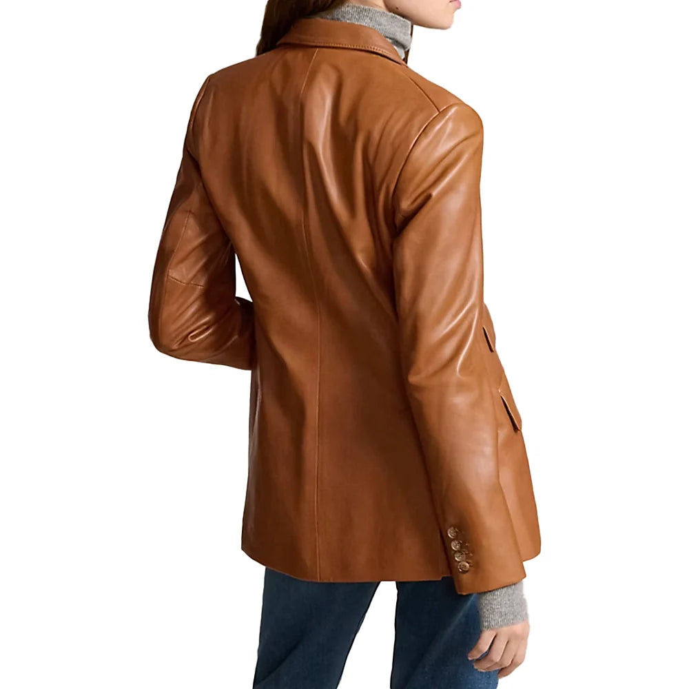 brown-leather-blazer-womens