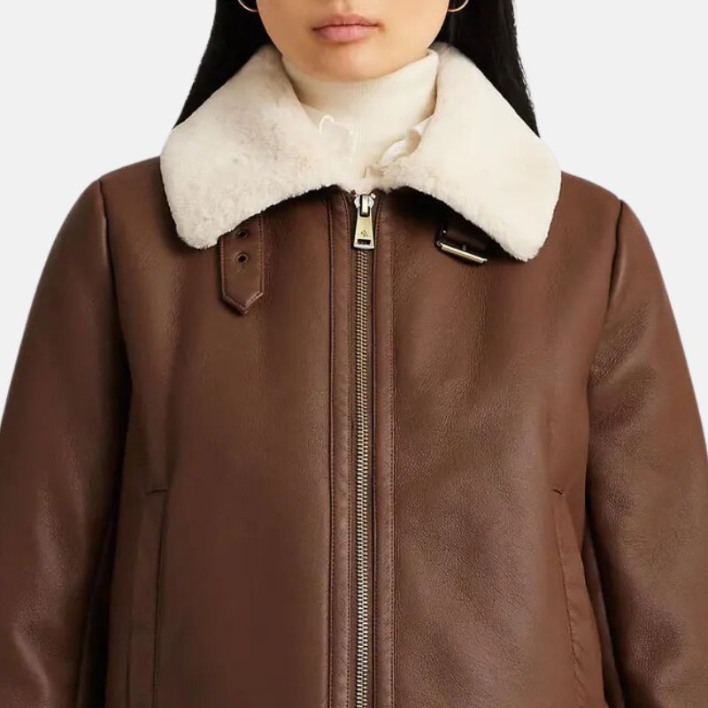 Brown Leather Shearling Jacket