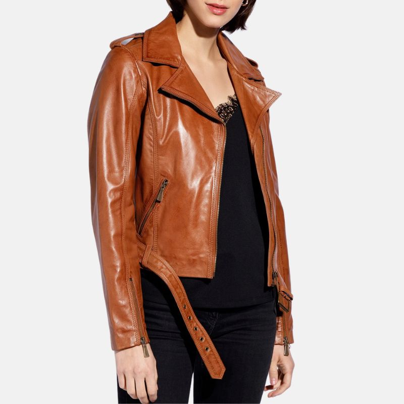 Brown Leather Motorcycle Jacket