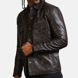 brown-trucker-style-leather-jacket