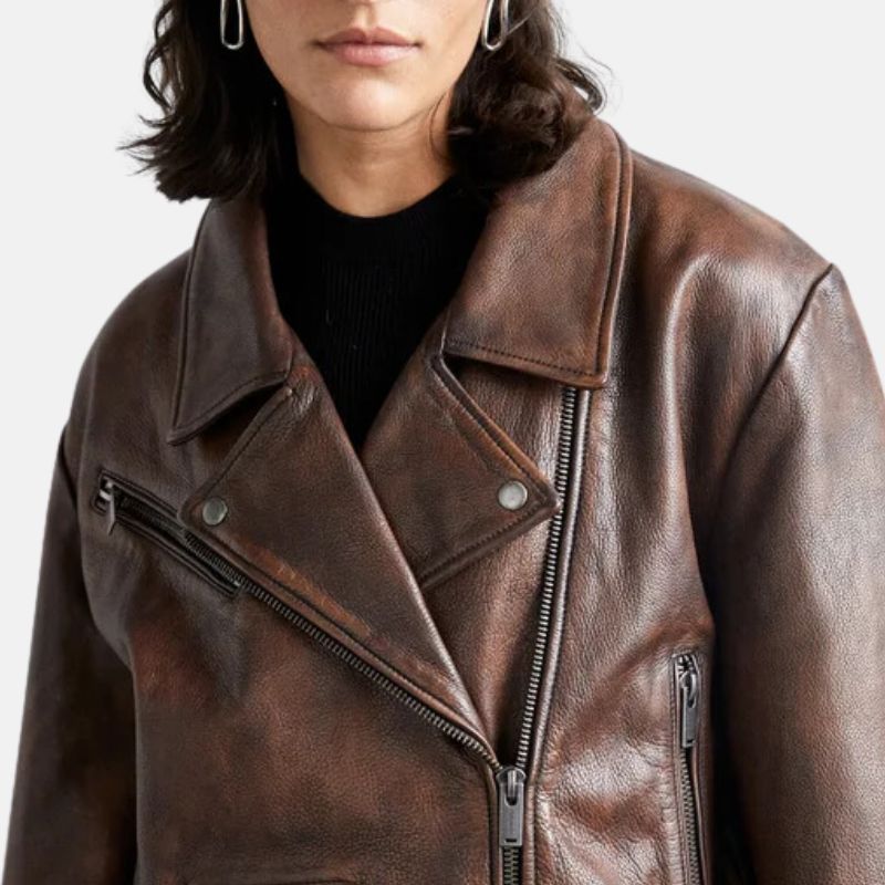 Womens Leather Riding Jacket