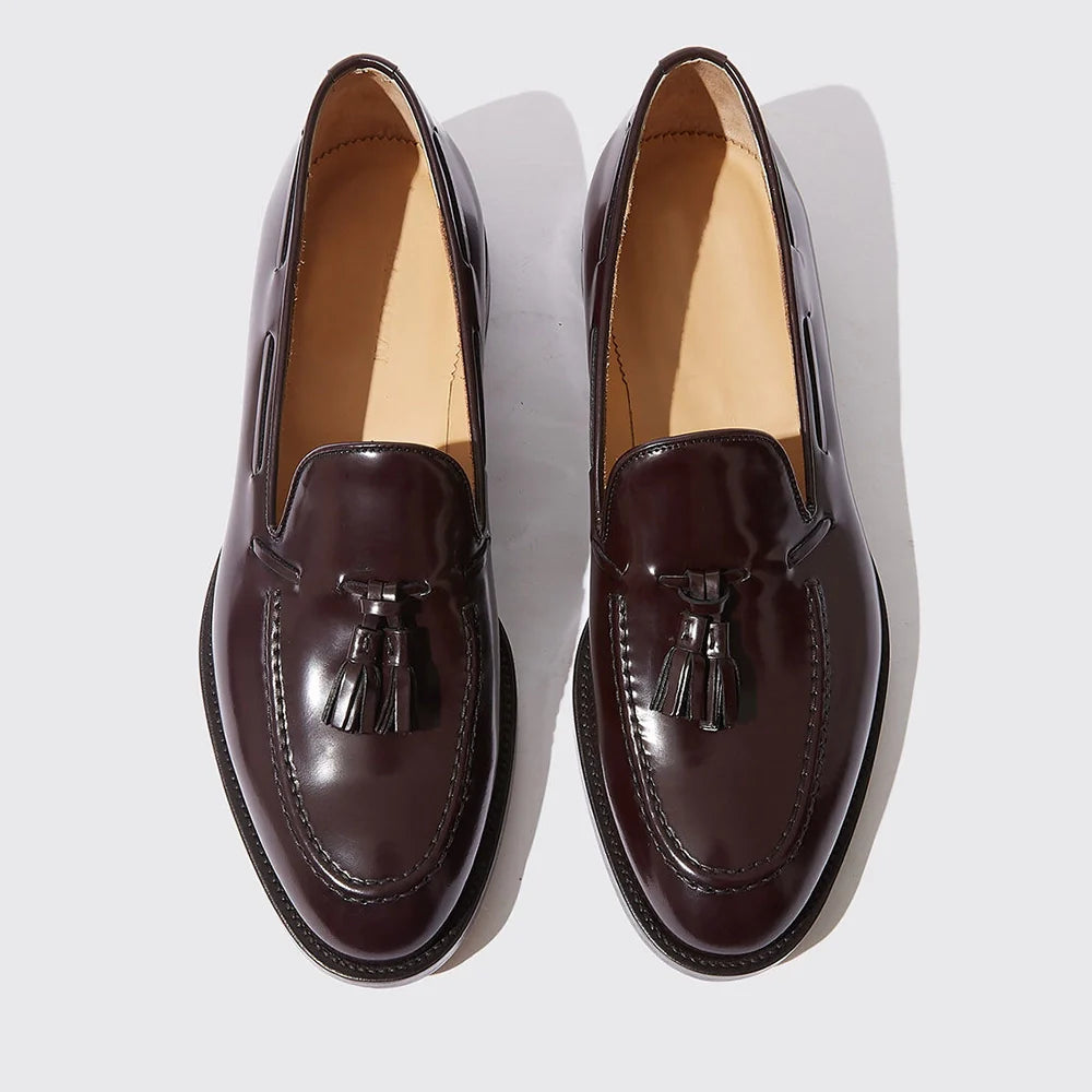 Burgundy Leather Tassel Loafer