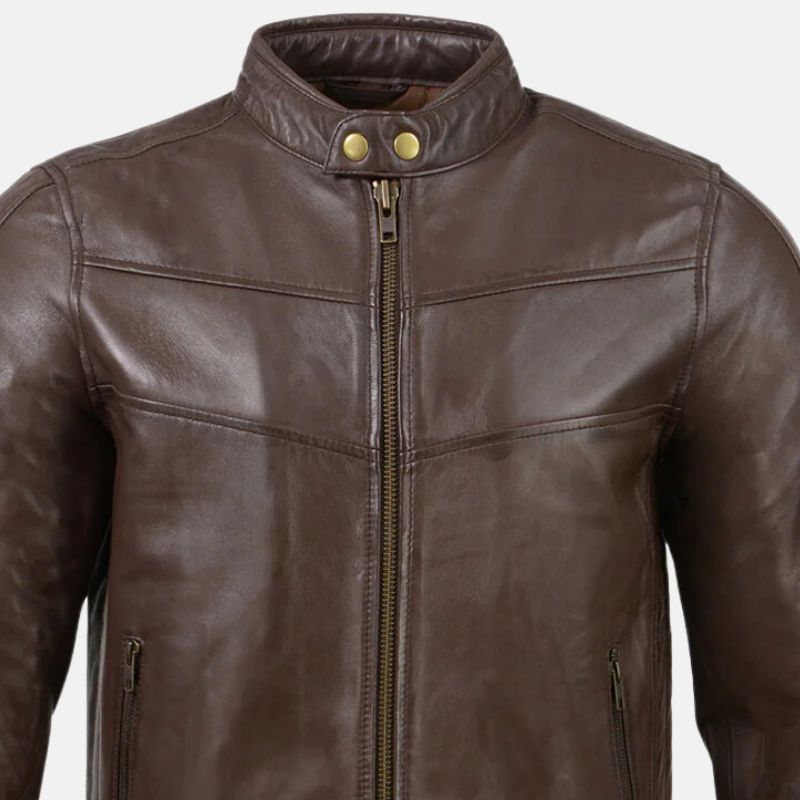 Cafe Racer Leather Brown Jacket