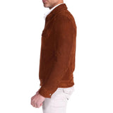 Mens Suede Camel Brown Leather Jacket