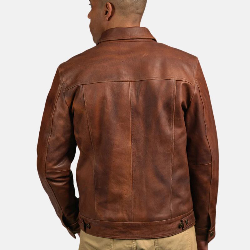 camel-brown-trucker-style-leather-jacket