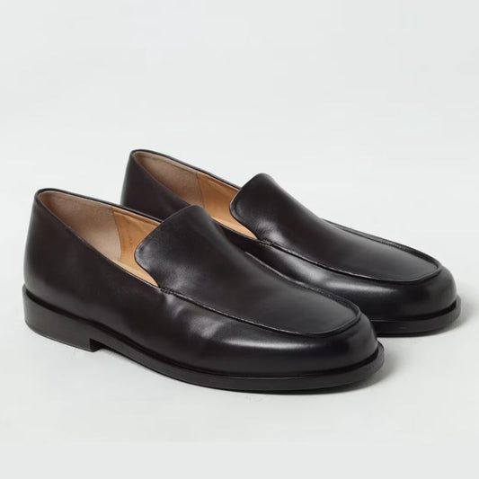 Classic Black Leather Loafers Womens